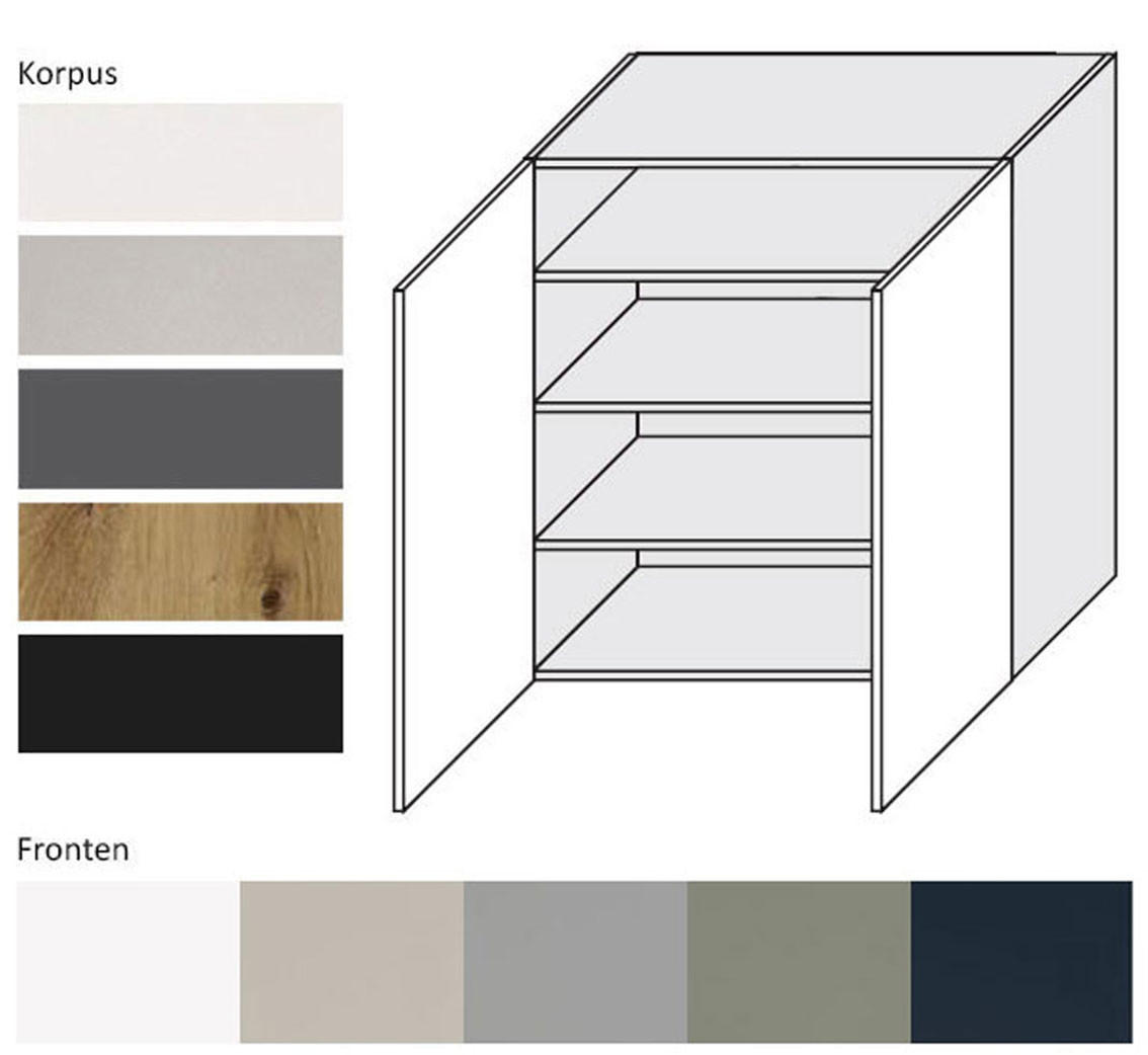 KÜCHENHÄNGESCHRANK Kvantum W4/90 Weiß Matt / Schwarz Matt 90 / 32,5 / 96cm - Schwarz/Weiß, Holz/Holzwerkstoff (90/96/32.5cm) - Feldmann-Wohnen