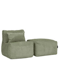 SITZSACK-SOFA 2-tlg. modular cord Noa - Salbeigrün, Textil (143/70/78cm) - icon