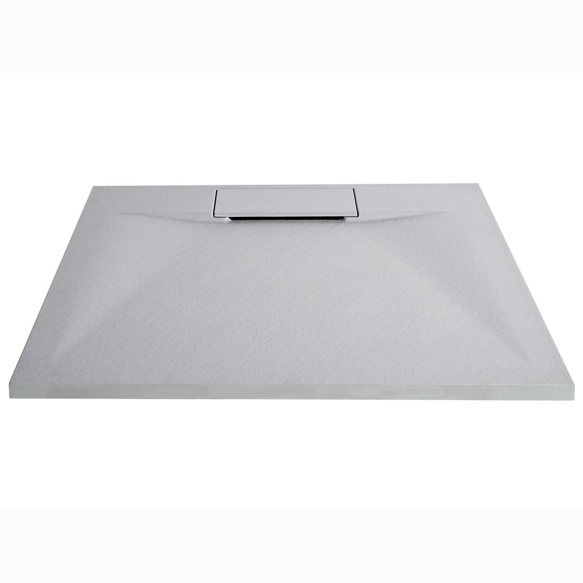 CĂDIȚĂ DE DUȘ 80/80/3 cm gri Azzurro - gri închis/gri, material plastic (80/3/80cm) - Beliani