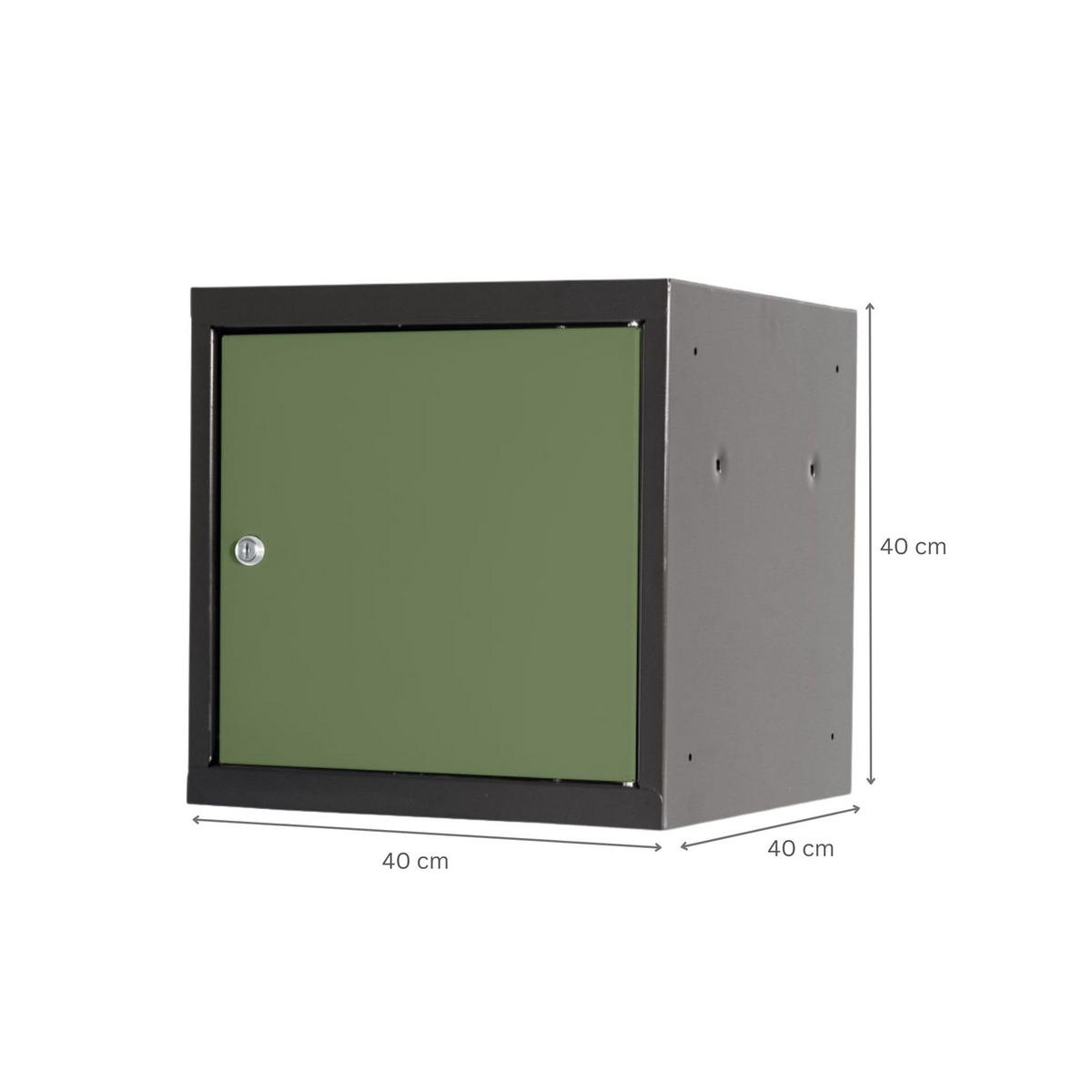 SCHLIESSFACHWÜRFEL Blocky mit Zylinderschloss + 2 Schlüssel 40x40x40cm Anthrazit/Resedagrün - Anthrazit/Grün, Metall (40/40/40cm) - PROREGAL