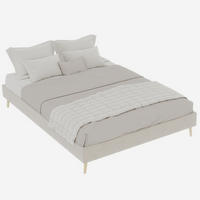 POLSTERBETT 140x200 cm niedrig ohne Stauraum beige - Beige, Textil (140/200cm) - LEBENLANG