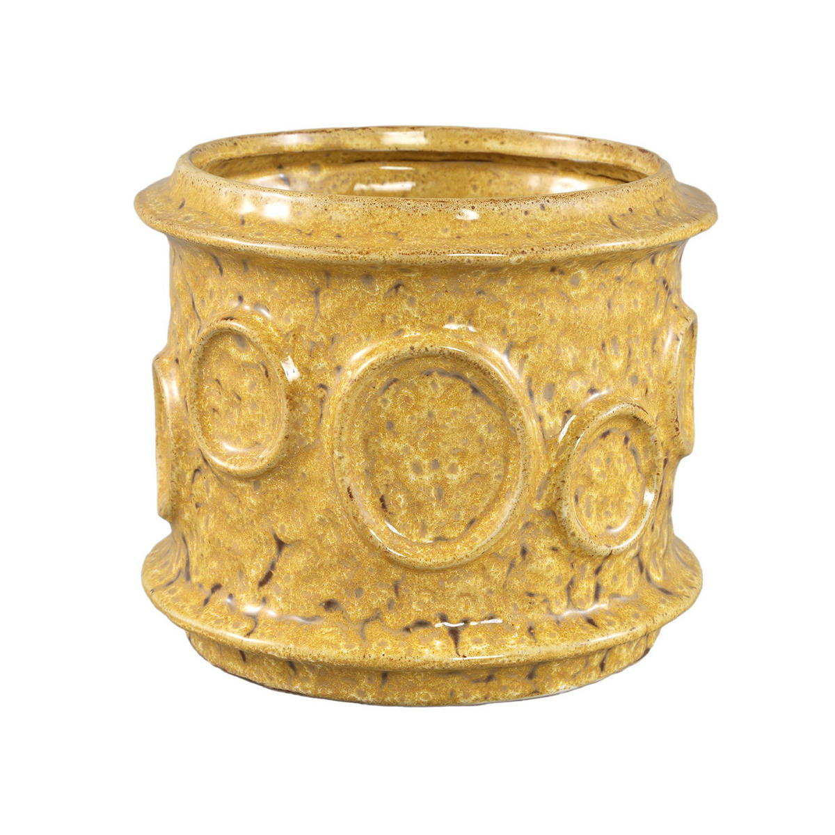 TOPF Gregorie Gelb 19/19/17cm - Gelb, Keramik (17cm) - PTMD Collection