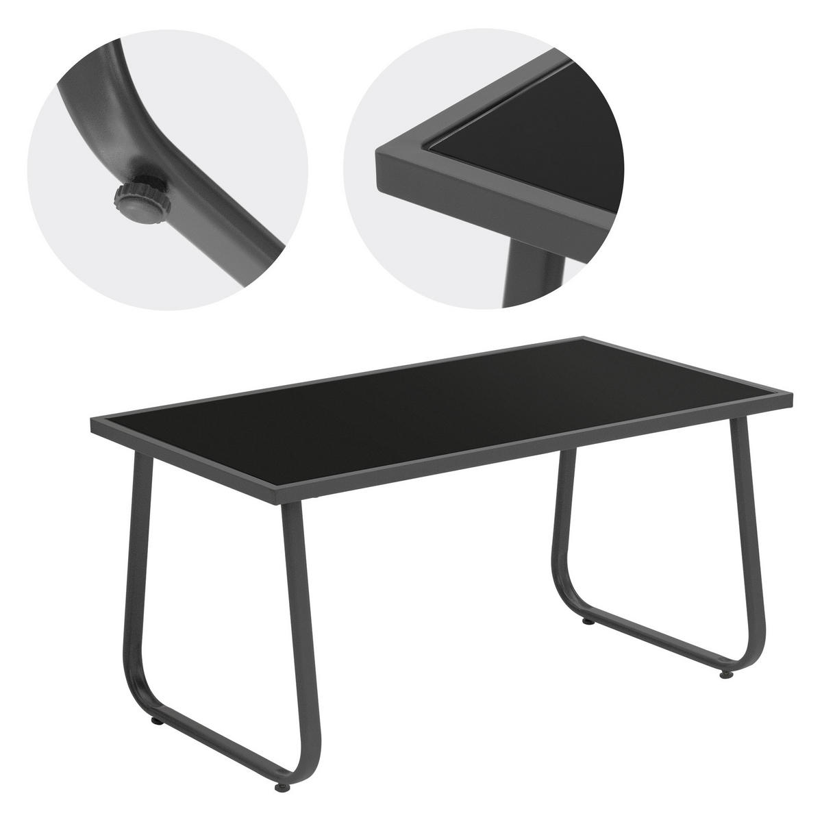 GARTENMÖBEL Set 4-teilig schwarz - Schwarz, Metall - ML-DESIGN