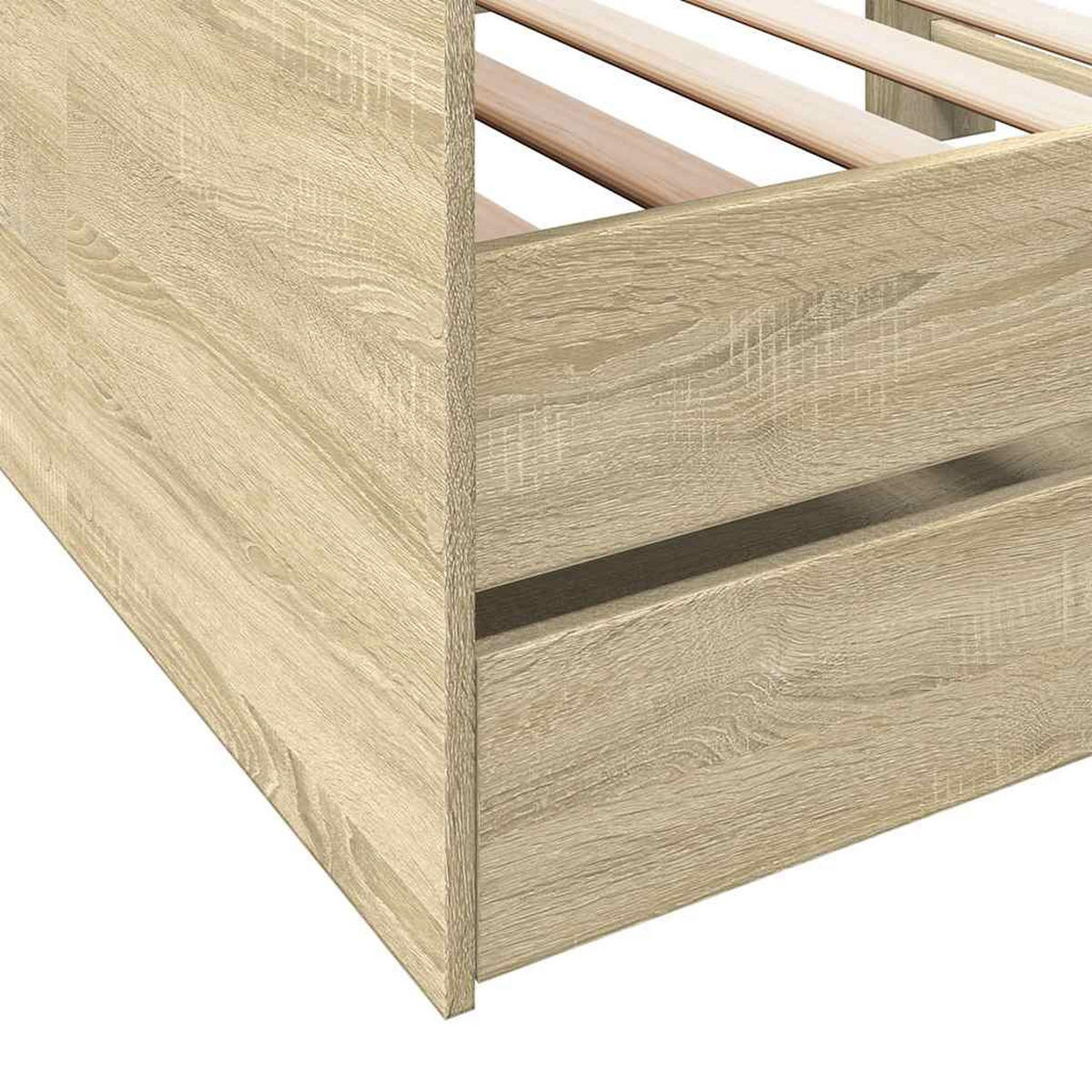 TAGESBETT Mit Schubladen Ohne Matratze Sonoma-Eiche 100/200 Cm - Hellgrau, Holzwerkstoff (100/200cm) - vidaXL