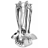 KÜCHENHELFER-SET Merkur, Edelstahl, inkl. Aufsteller, 7-teilig - Edelstahlfarben, Metall - KOPF