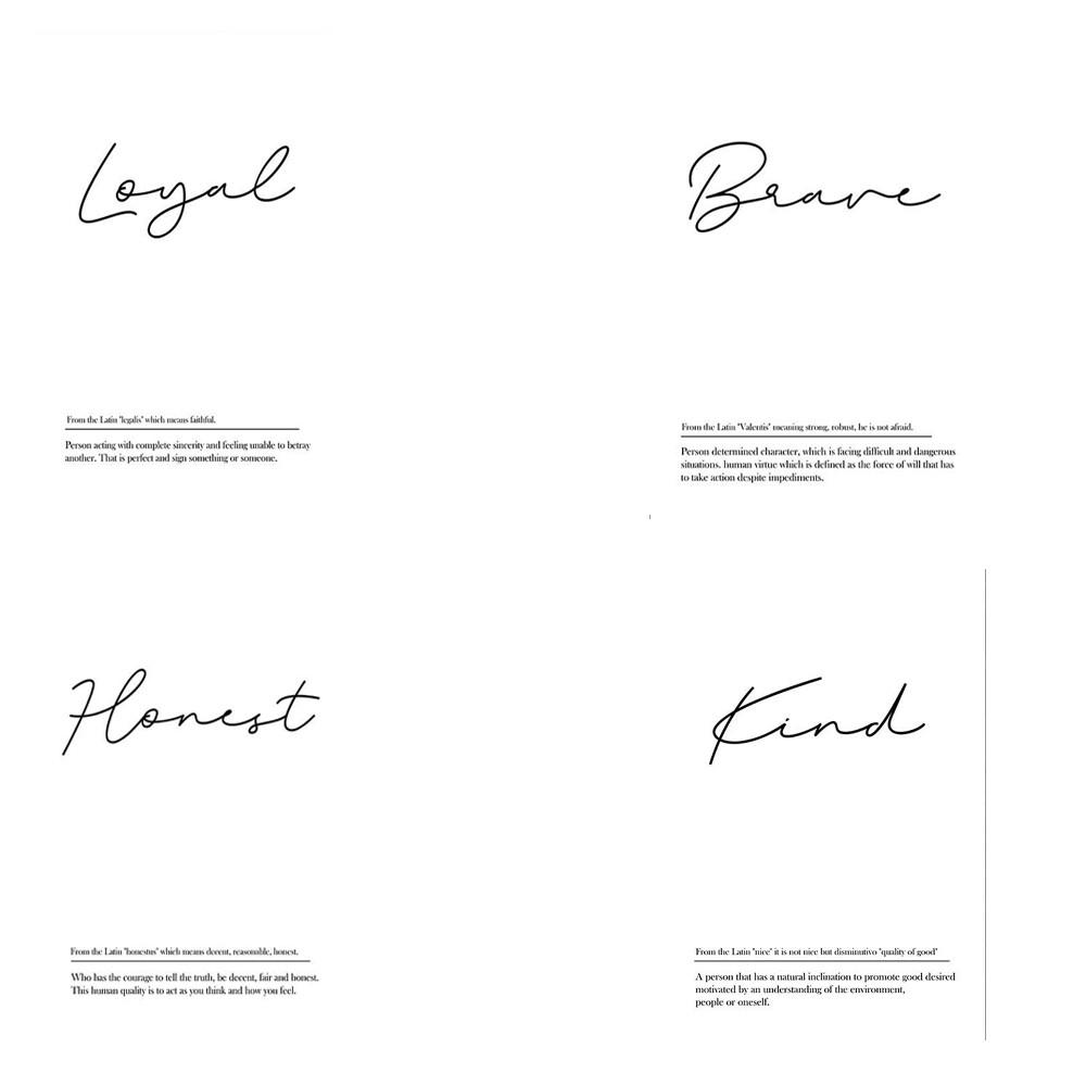 POSTER Set mit 4 Englisch ‚Mein Junge‘ von Wörtern mit Definitionen A3 Rahmenlos - Klar, Papier (29.7/3cm) - Nacnic