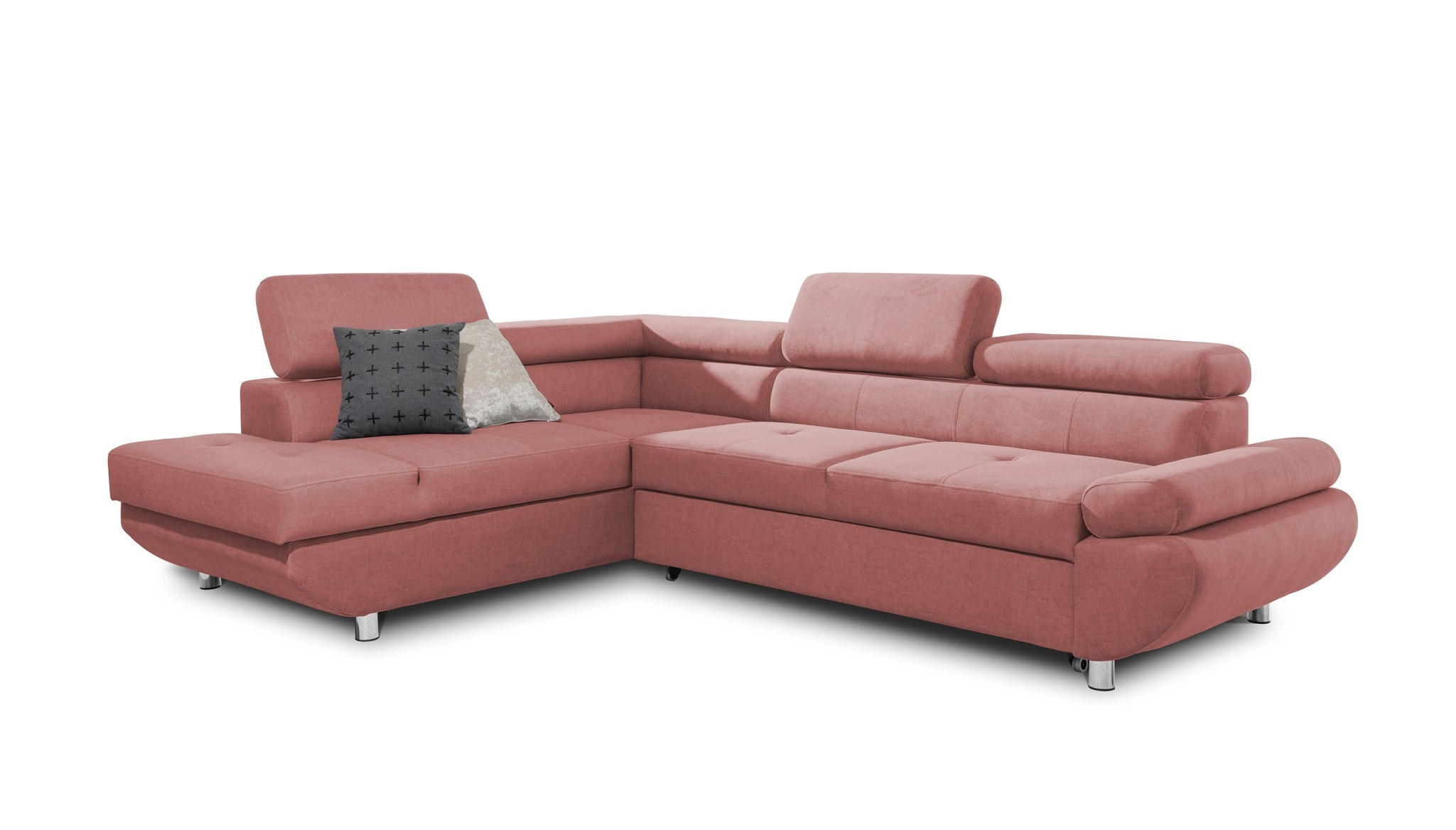 ECKSOFA Schlafsofa Panos In Esito - Rosa, Holzwerkstoff/Textil (275/210cm) - Fun Möbel