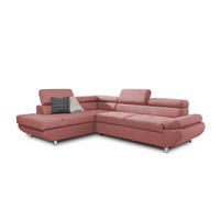 ECKSOFA Schlafsofa Panos In Esito - Rosa, Holzwerkstoff/Textil (275/210cm) - Fun Möbel