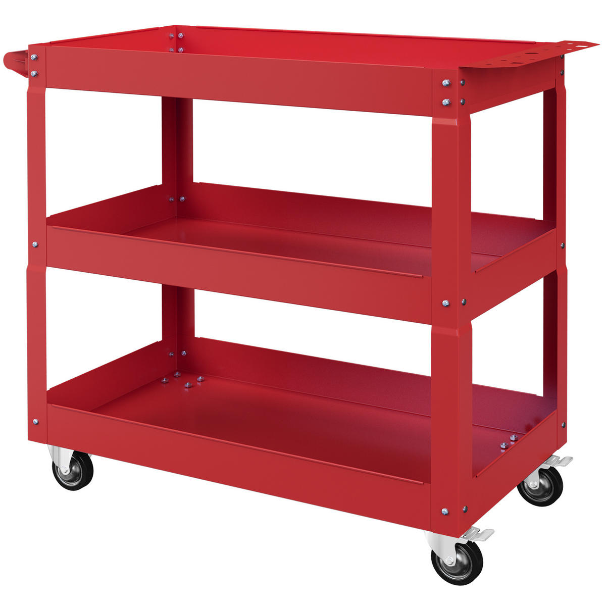 WERKZEUGWAGEN DE-09502 3-stufig mit 150 kg Belastbarkeit Rot - Rot, Metall (35.3/76/83cm) - ComfortXL