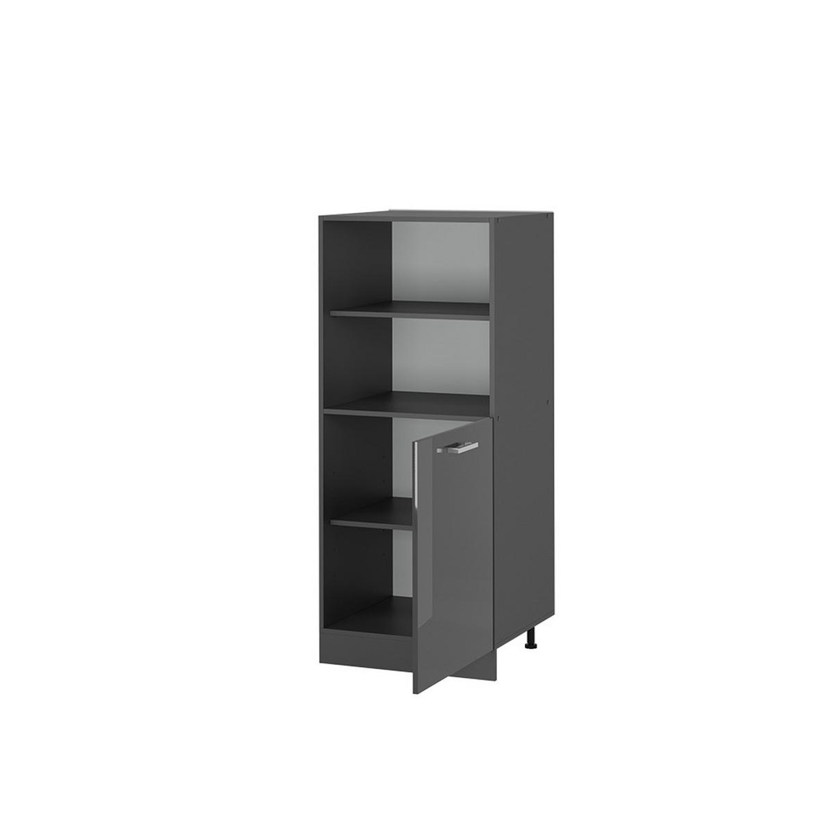 HERDUMBAUSCHRANK R-Line Anthrazit Hochglanz 60 cm - Schwarz Hochglanz/Anthrazit, Holzwerkstoff (60/143/57cm) - Vicco