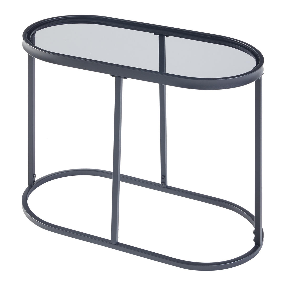 BEISTELLTISCH Luleå - Schwarz, Glas/Metall (27.5/55/45cm) - [en.casa]