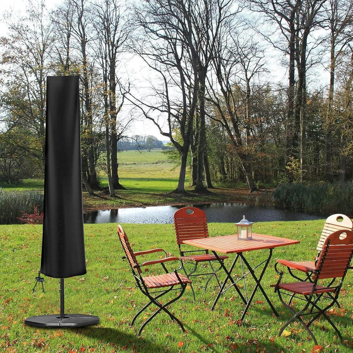 SONNENSCHIRM Schutzhülle 190 cm H x 30/50 cm Wasserdicht Winddicht - Schwarz, Kunststoff (190/50/30cm)