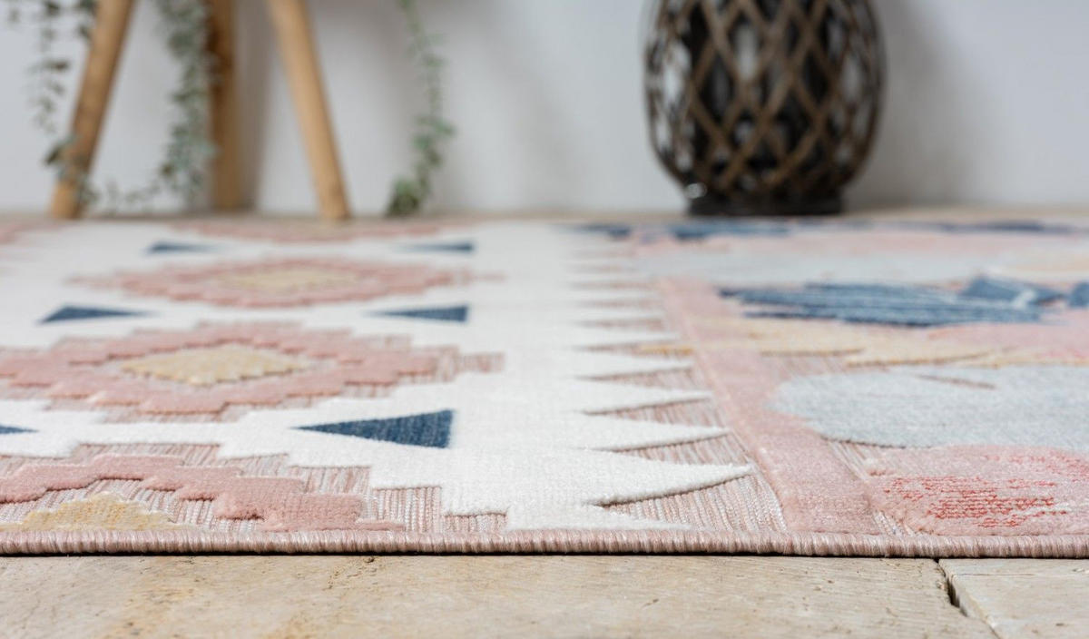 OUTDOORTEPPICH Aurora II Altrosa,Hellgrau,Dunkelblau 80/150 cm - Altrosa, Textil (80/150cm) - My-Rug