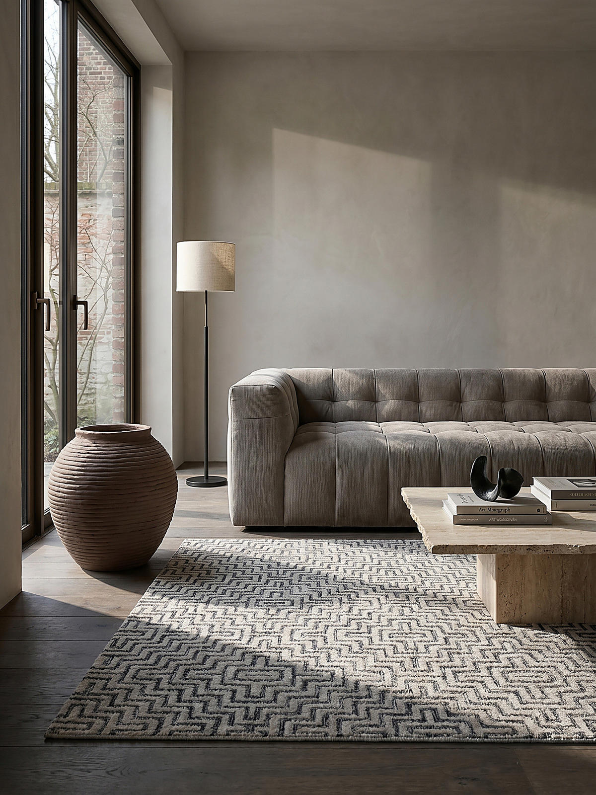 TEPPICH ARLEN, geometrisch, Grau, 160 x 230 cm - Grau, Textil (230/160cm) - KADIMA DESIGN