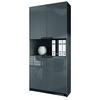 BÜROSCHRANK Logan Fronten in Grau Hochglanz - Grau, Holzwerkstoff (82/184/37cm) - Vladon
