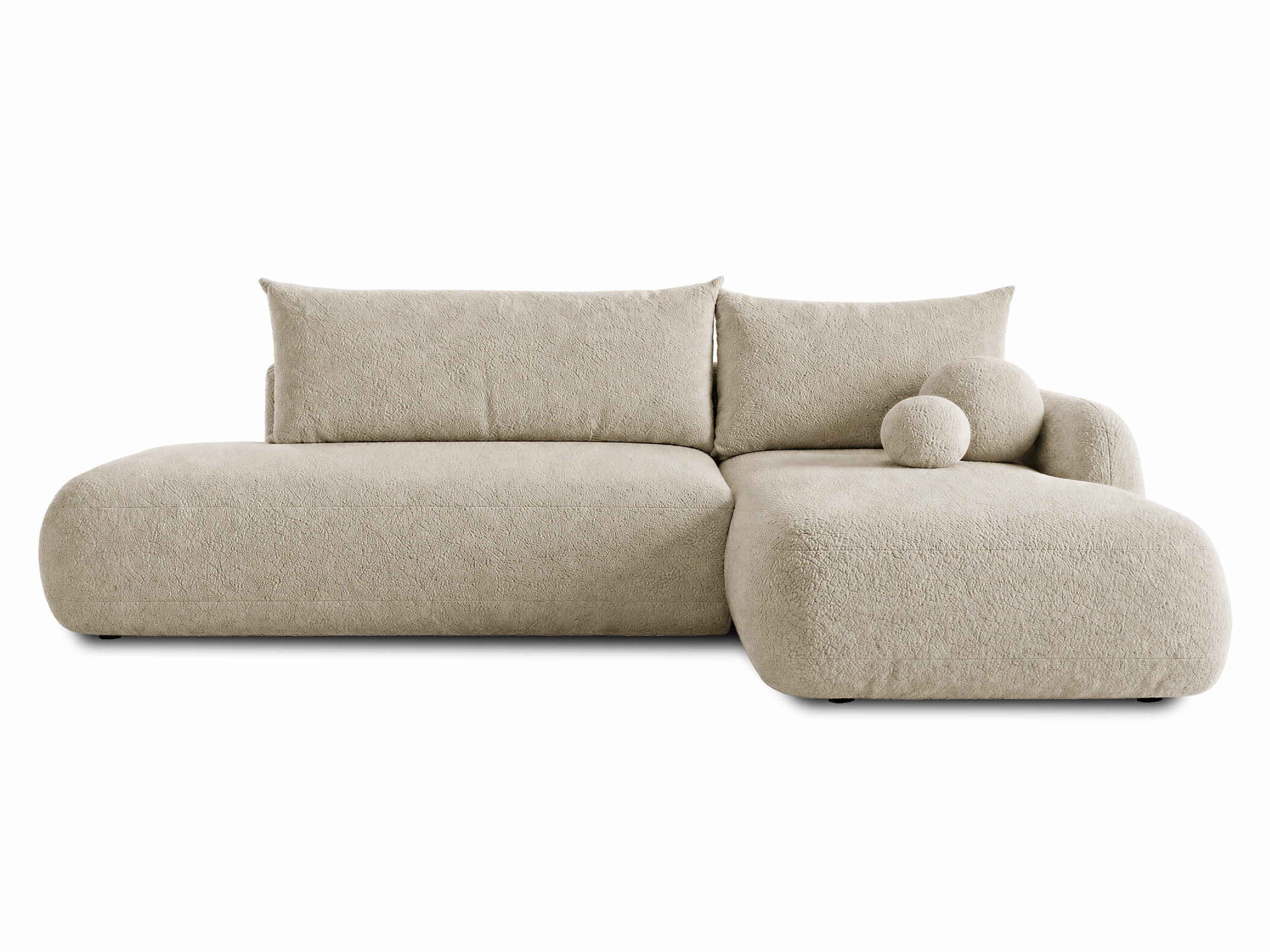 ECKSOFA Neto, Seite: Rechts - Beige/Schwarz, Holz/Kunststoff (187/300cm) - Sofnet