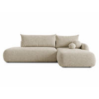 ECKSOFA Neto, Seite: Rechts - Beige/Schwarz, Holz/Kunststoff (187/300cm) - Sofnet