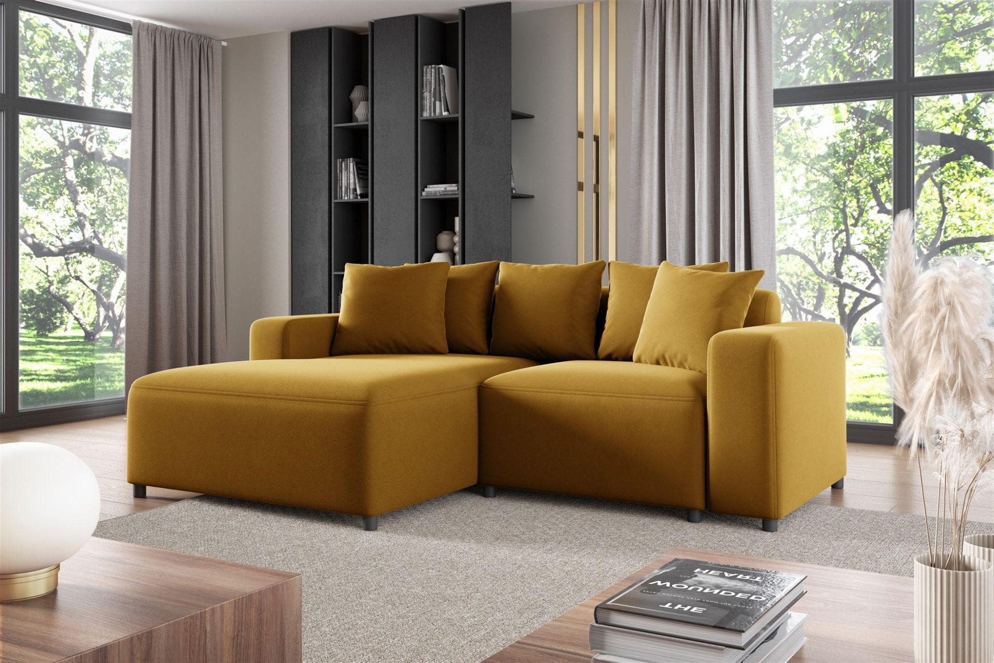 ECKSOFA Megan Xs In Salvador - Honig, Holzwerkstoff/Textil (240/165cm) - Fun Möbel