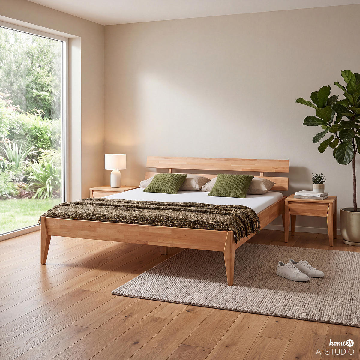 BETT - Massivholz - Kernbuche, Holz (180/200cm) - home24