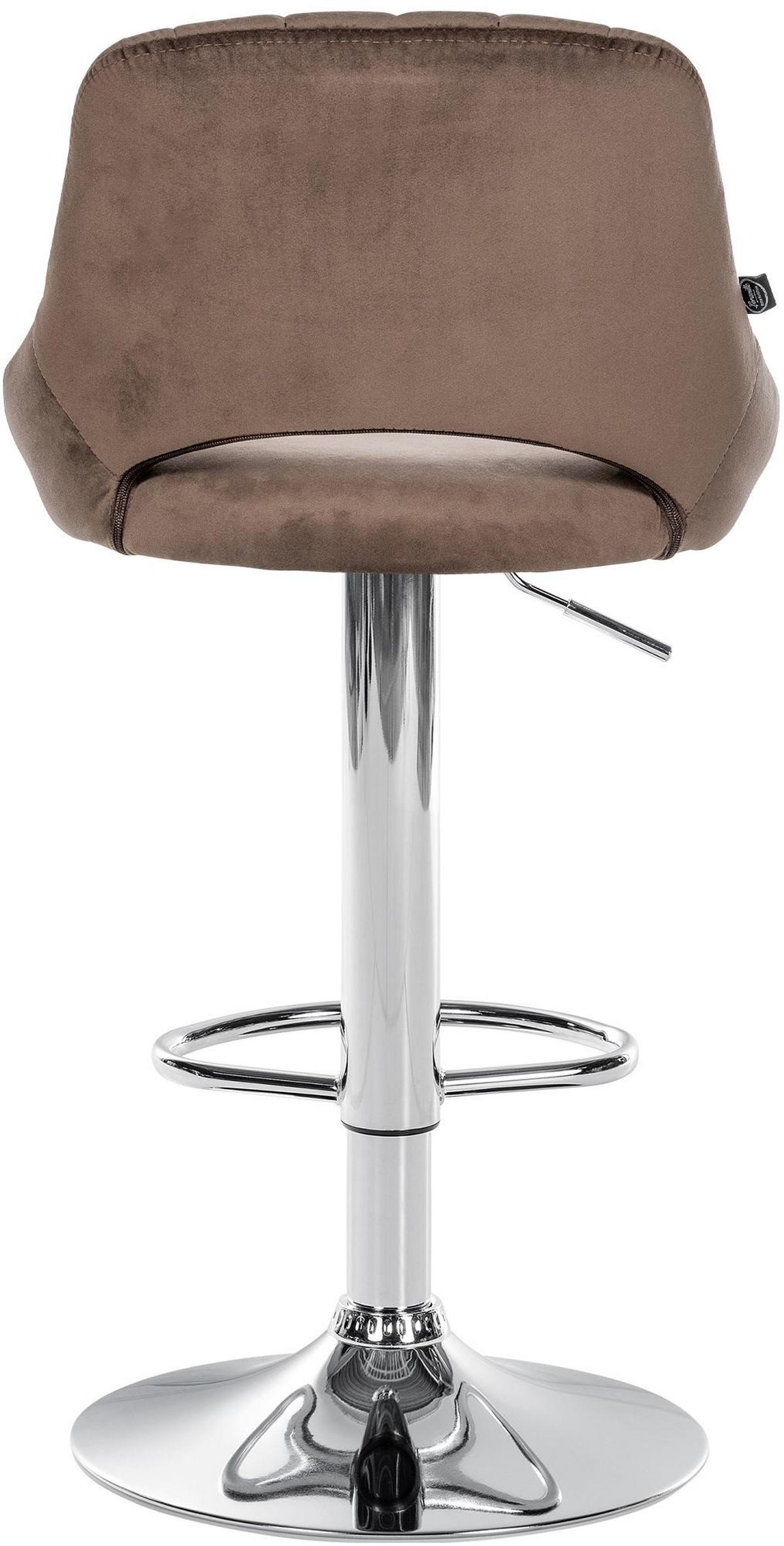 BARHOCKER Samt braun - Chromfarben/Braun, Textil/Metall (47/85/48cm) - CLP