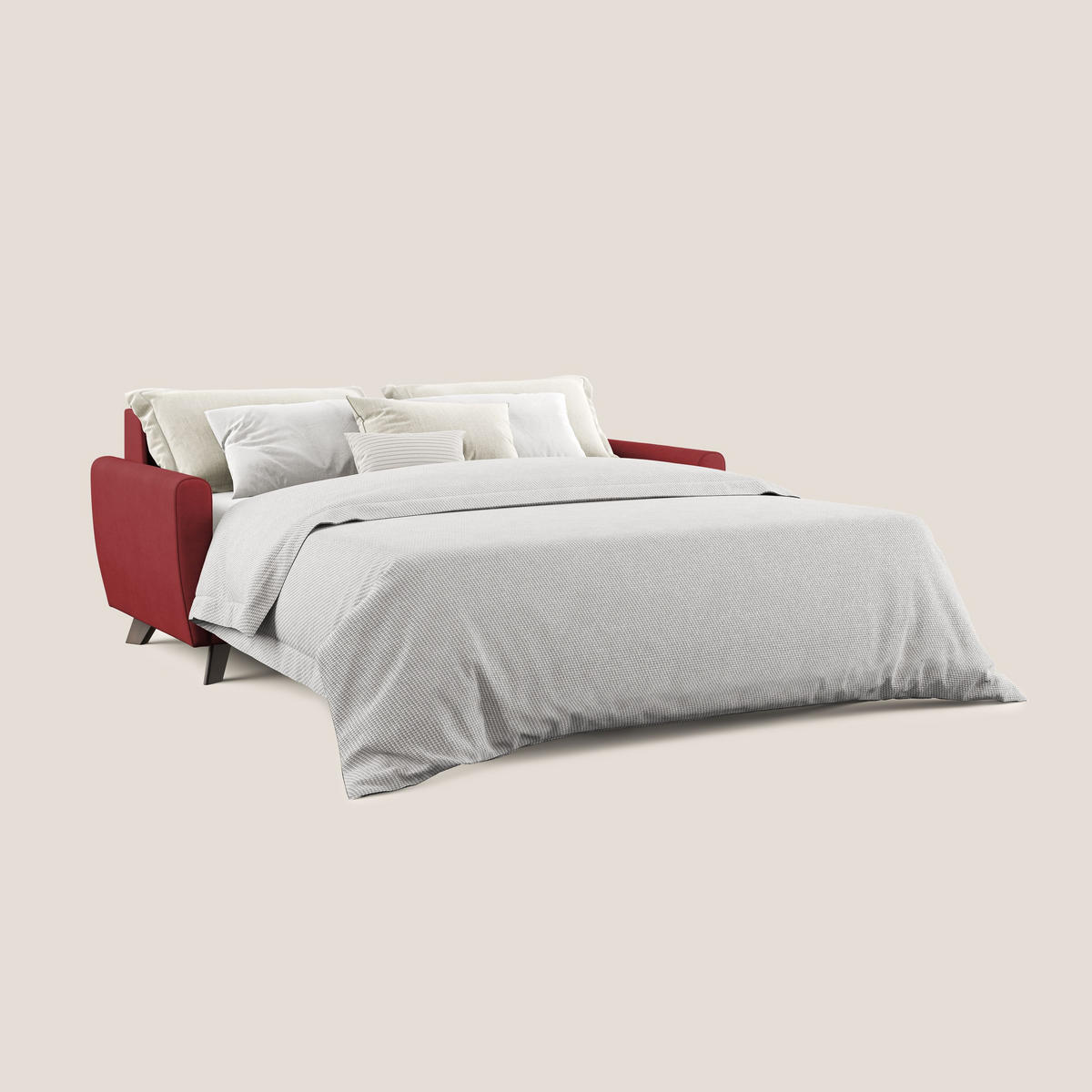 SCHLAFSOFA Callisto - Rot, Textil (208/97/96cm) - Divani.store