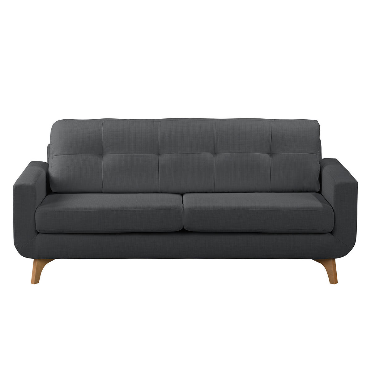3-SITZER SOFA - Strukturstoff - Grau, Textil (198/88/90cm) - home24