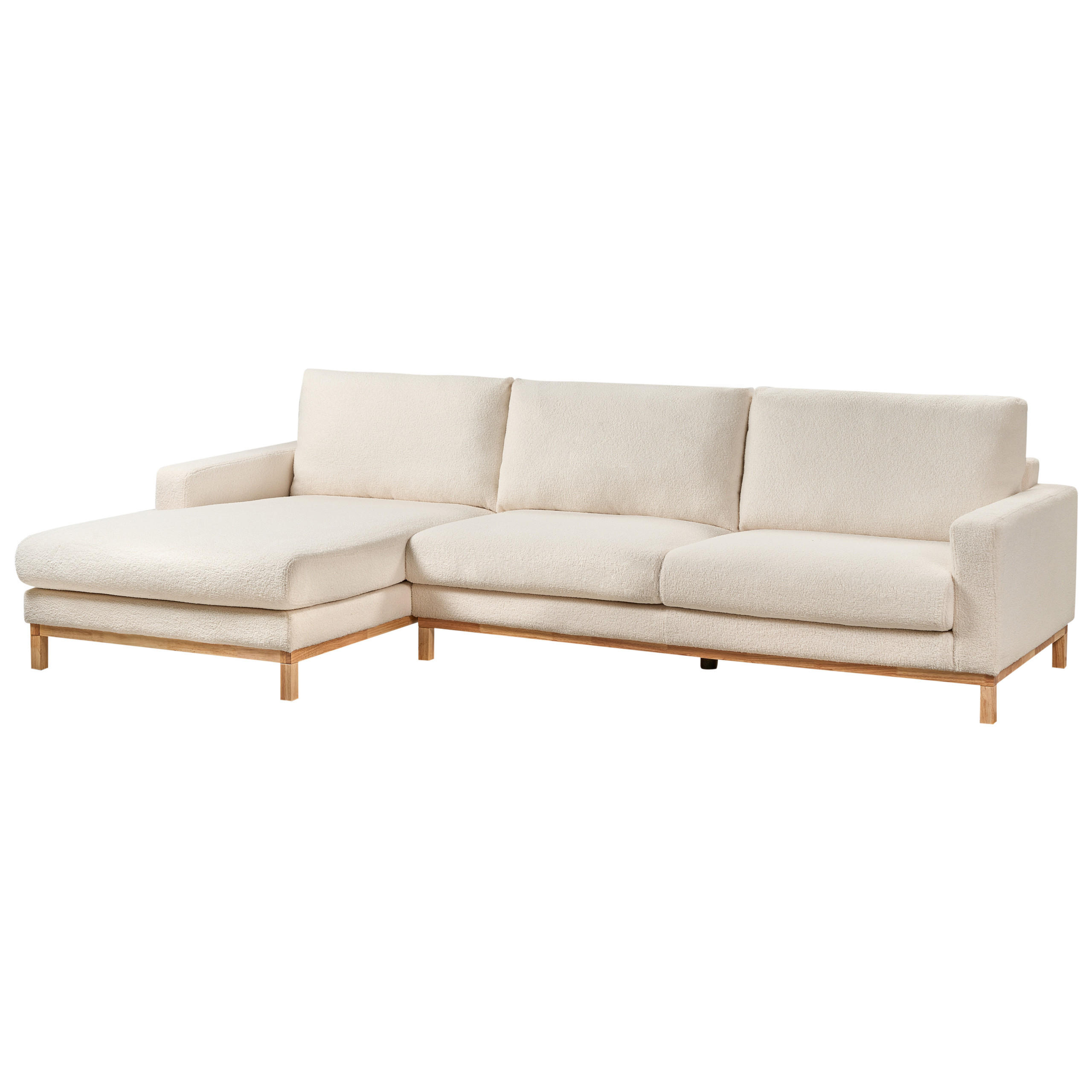 Beliani Ecksofa Weiß, Braun 296x163 cm