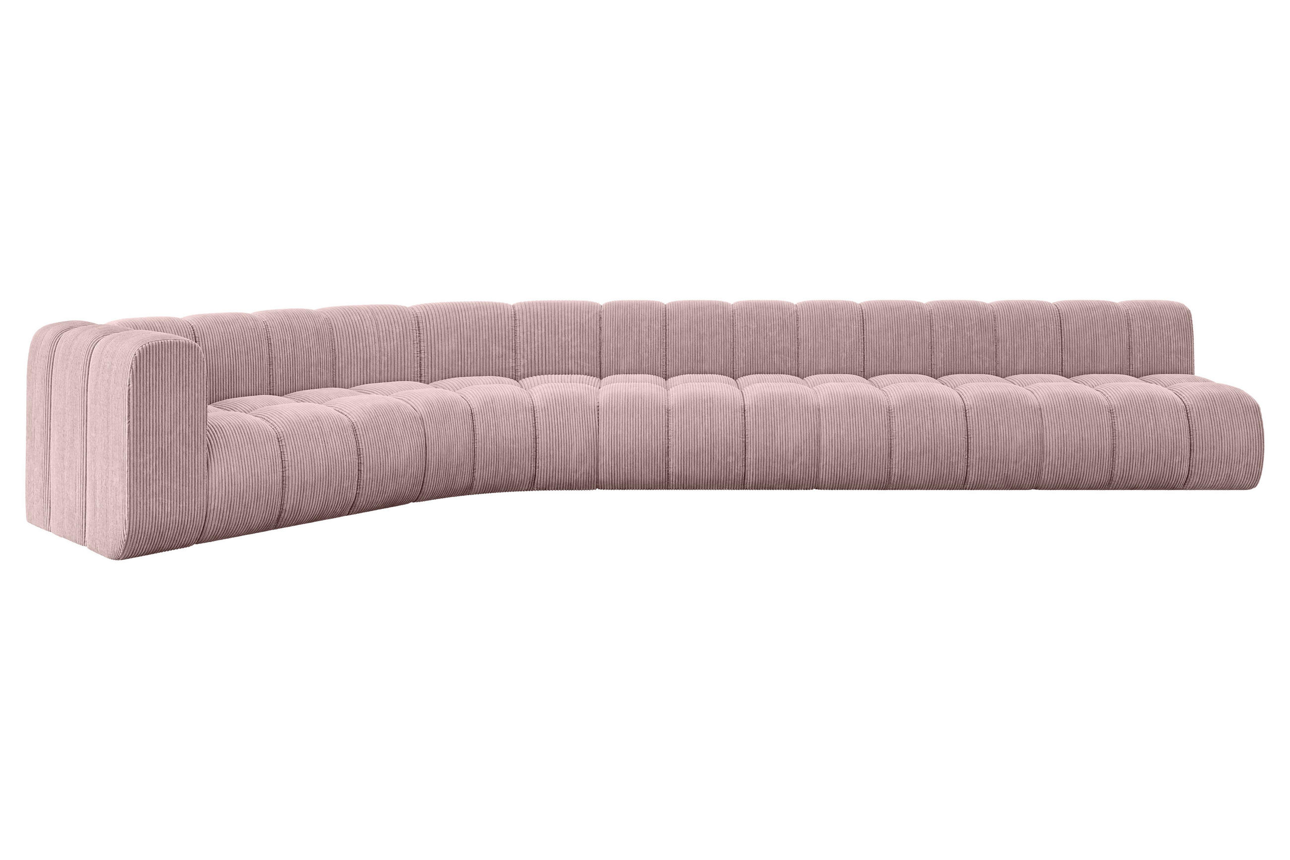 ECKSOFA modulares Sofa Karex-L3 - 490x194x70 cm Rosa - Rosa, Holzwerkstoff/Textil (490/194cm) - ALTDECOR