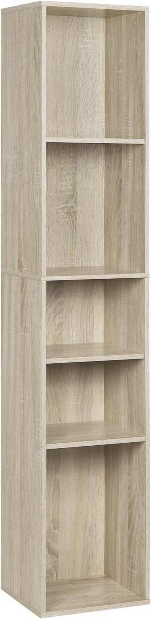 BÜCHERREGAL, offenes Regal mit 5 Würfeln, Helle Eiche - Eichefarben, Holzwerkstoff (30/151/26cm) - Woltu