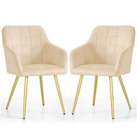 POLSTERSTUHL 2er Set, Metallbeine Beige, Gold 54/82/58 - Beige, Textil (54/82/58cm) - RAUMHIRSCH FURNITURE