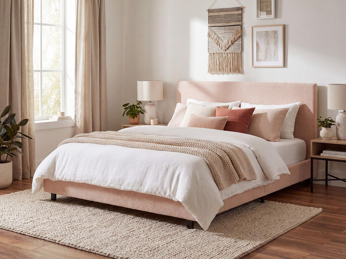 POLSTERBETT mit Lattenrost 160/200 cm Beige Albi - Beige, Textil (160/200cm) - Beliani