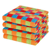 HANDTUCH Lifestyle 4er-Set - Multicolor/Orange, Textil (50/100cm) - Cawoe