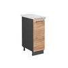 APOTHEKERUNTERSCHRANK Fame-Line Goldkraft Eiche 30 cm, AP Marmor - Anthrazit/Eiche Wotan, Holzwerkstoff (30/82/60cm) - Vicco