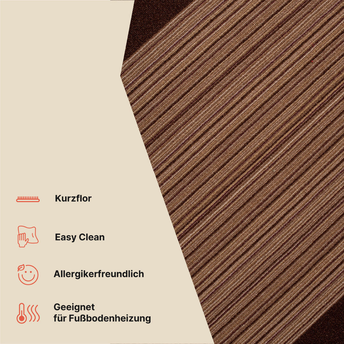 TEPPICHLÄUFER Anti-Rutsch Braun rutschfest Gummiunterlage 80/700 cm - Braun, Textil (80/700cm) - Tapiso