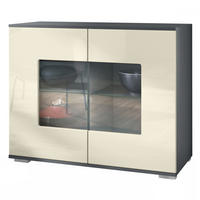 KOMMODE Grömitz Creme Hochglanz - Creme, Holzwerkstoff (92.5/75.5/35cm) - Vladon