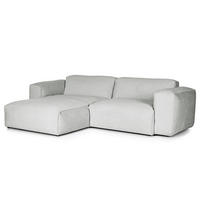 1,5-SITZER ECKSOFA mit Longchair - Schwarz/Grau, Kunststoff/Textil (260/173cm) - home24