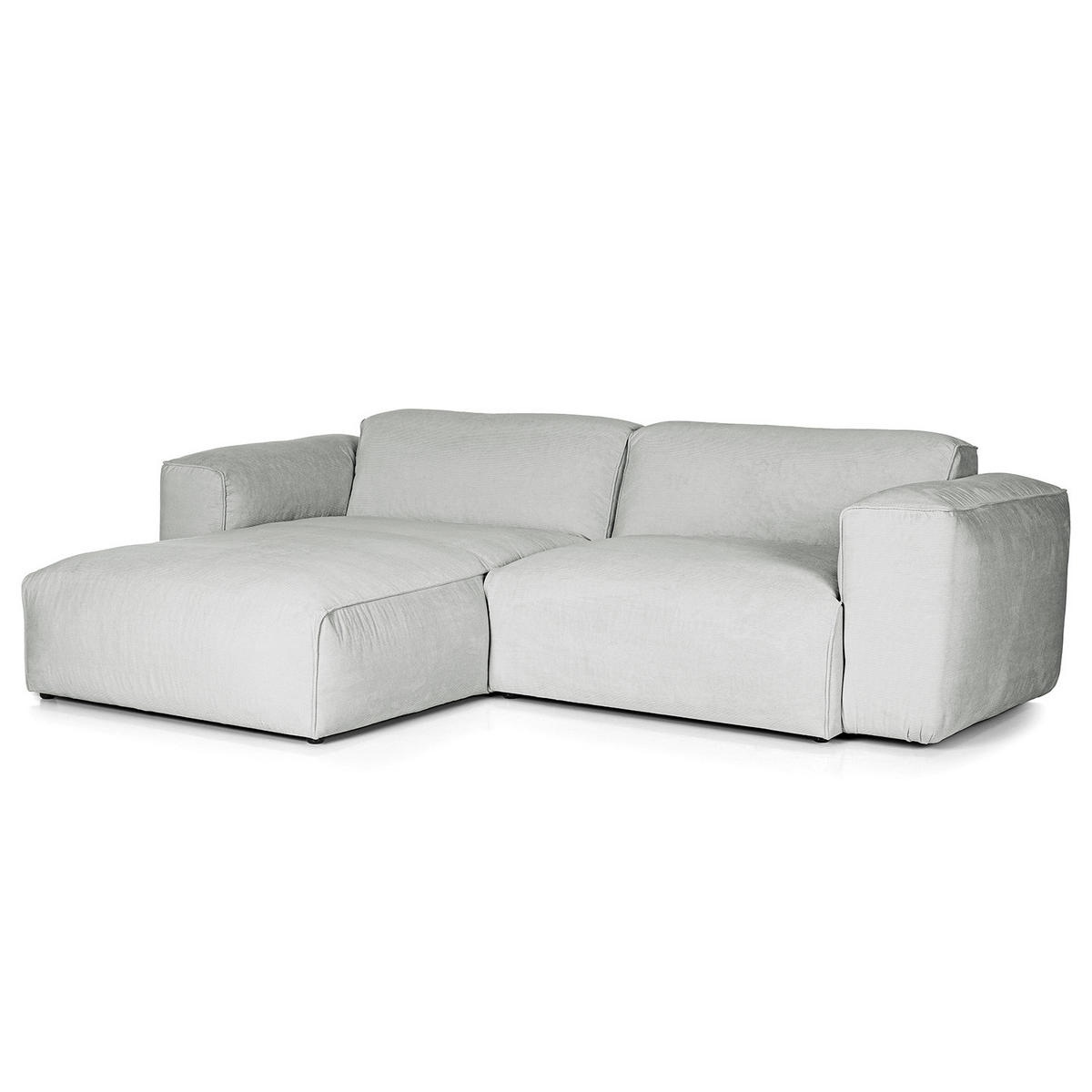 1,5-SITZER ECKSOFA mit Longchair - Schwarz/Grau, Kunststoff/Textil (260/173cm) - home24