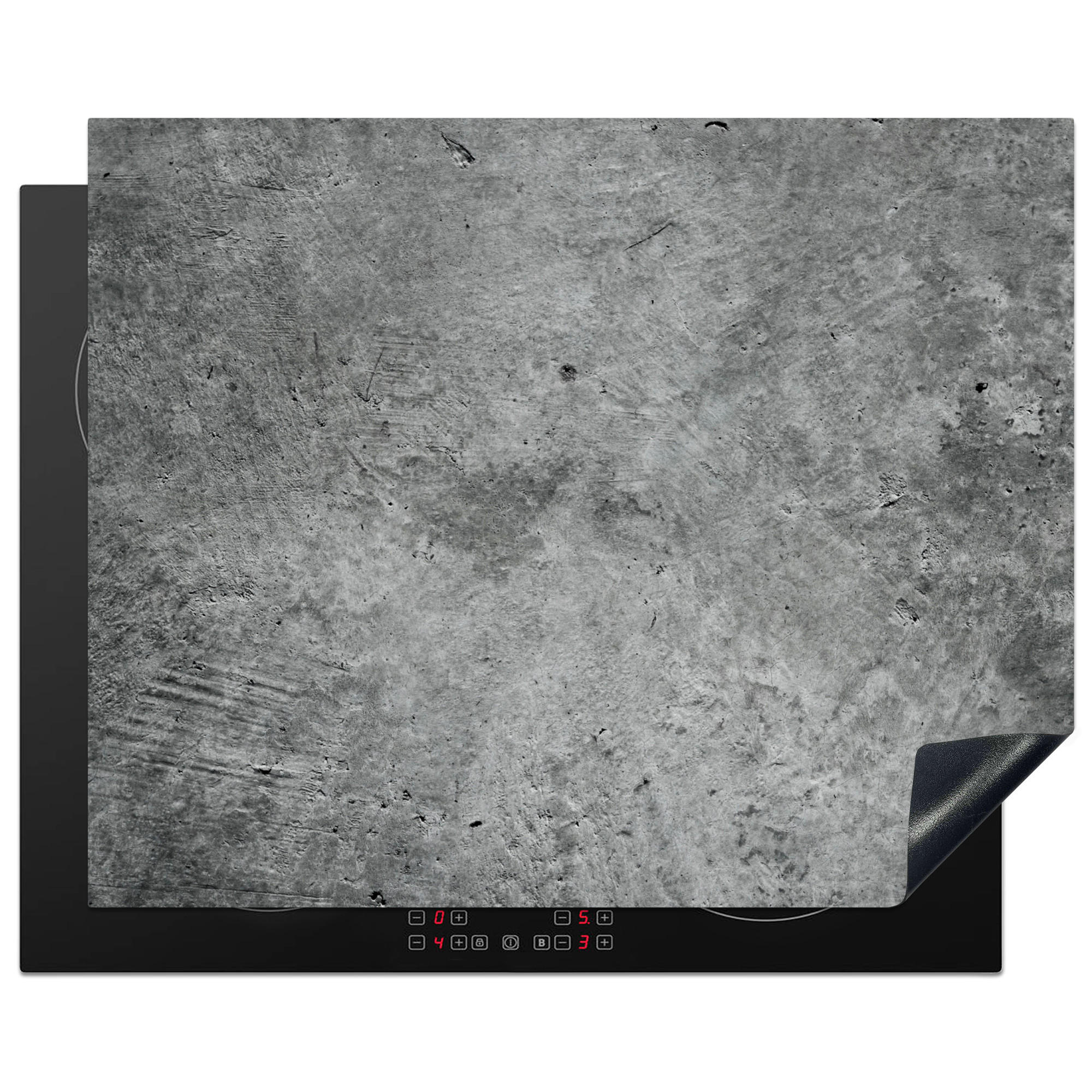 ZAŠČITA ZA INDUKCIJSKO PLOŠČO Beton 65x52 cm cm - siva, umetna masa (65/52/0.2cm) - MuchoWow
