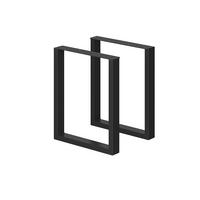 TISCHBEINE Schwarz 60 x 72 cm Quadratisch - Schwarz, Metall (60/72/8cm) - Vicco