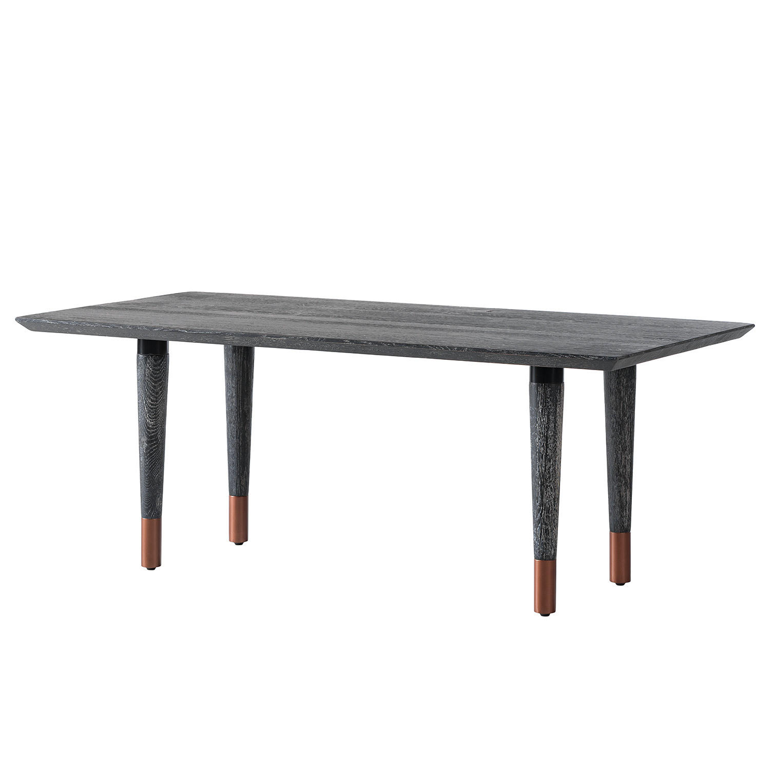 COUCHTISCH - Massivholz - Eiche Schwarz - Eichefarben/Schwarz, Holz/Metall (60/120/47cm) - home24