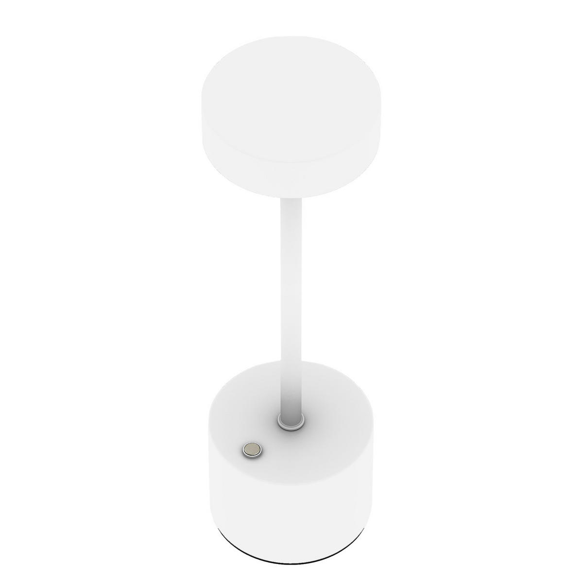 AKKU-TISCHLEUCHTE - Eisen / Kunststoff - Weiß, Metall (8/8/28cm) - home24