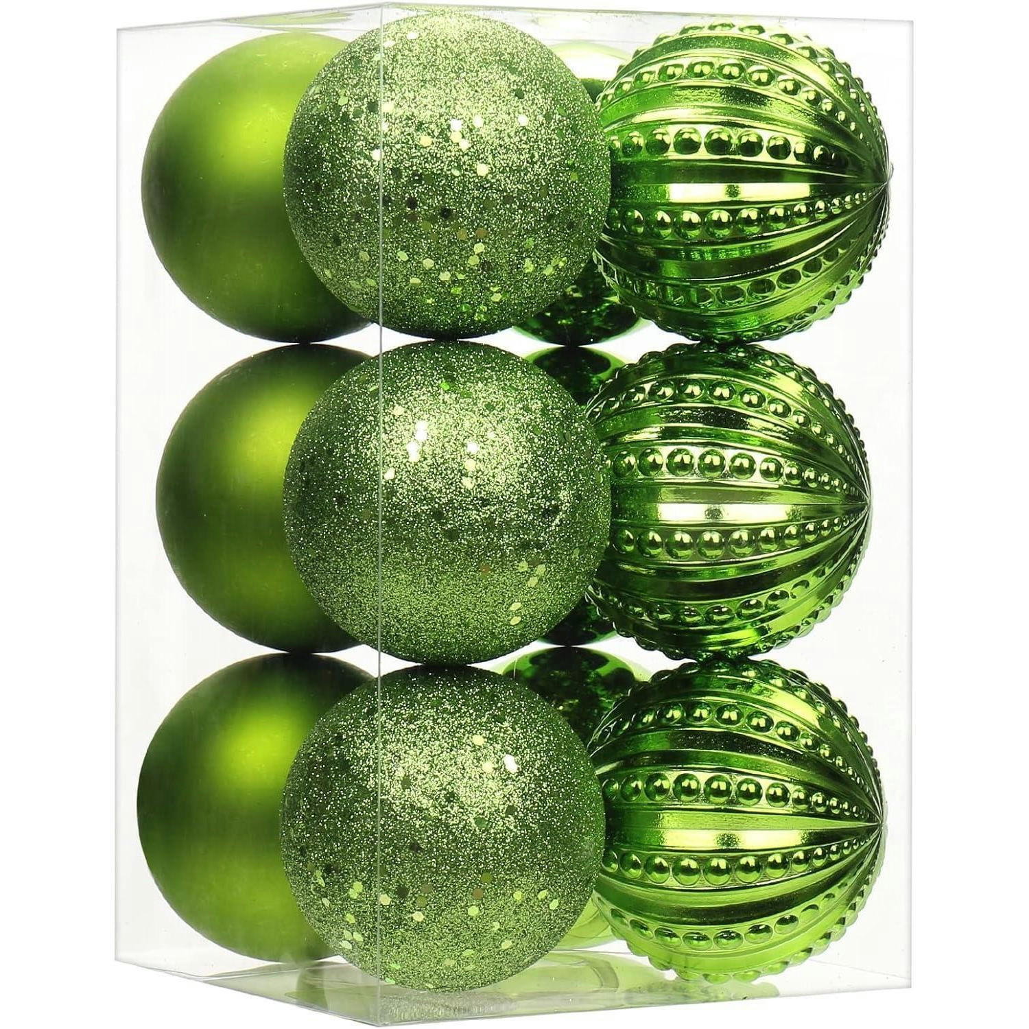 WEIHNACHTSKUGELN 12-teiliges Set 8 cm Grün Bruchsicher Kunststoff - Grün, Kunststoff (8/8/8cm)