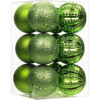 WEIHNACHTSKUGELN 12-teiliges Set 8 cm Grün Bruchsicher Kunststoff - Grün, Kunststoff (8/8/8cm)