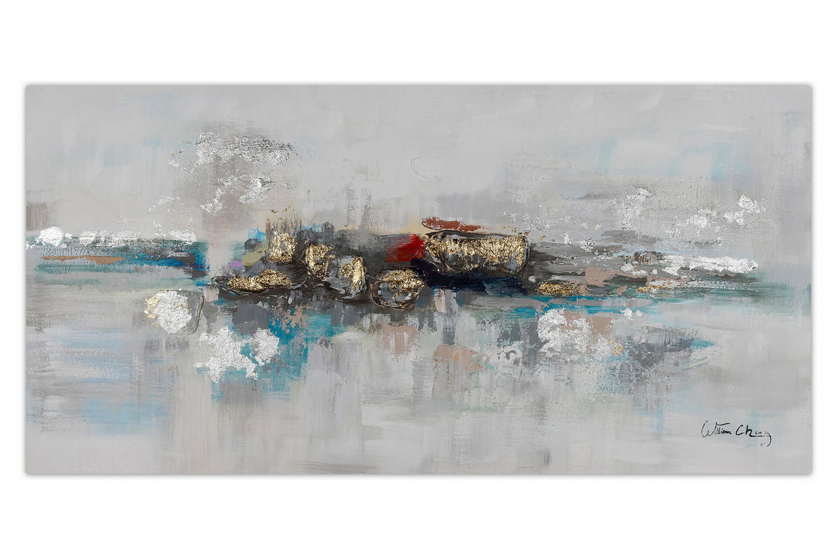 ACRYLBILD HANDGEMALT 120/60 cm - Grau, Holz/Textil (120/60cm) - KUNSTLOFT