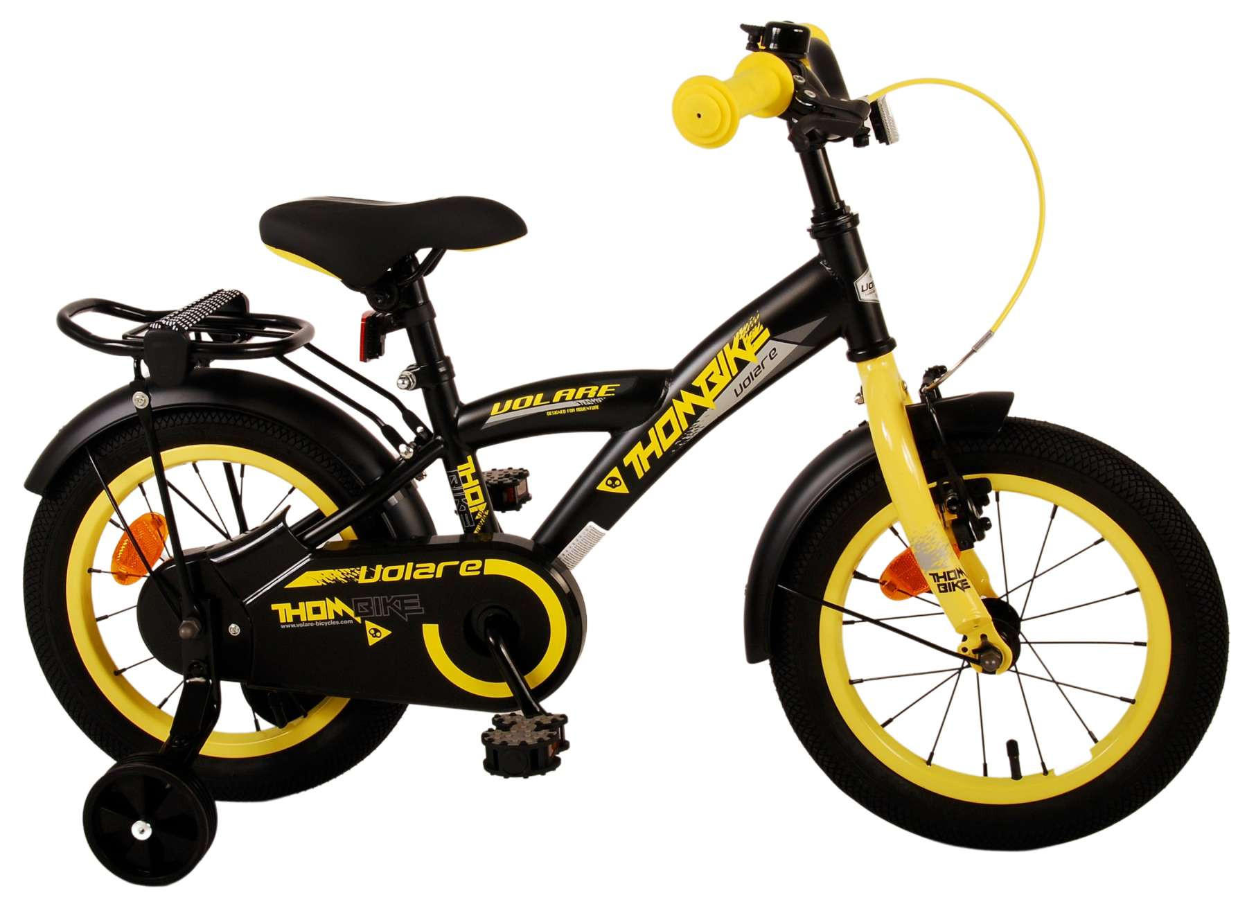 KINDERFAHRRAD Thornbike - Jungen - 14 Zoll - Rücktritt + Handbremse - Schwarz/Gelb - Gelb/Schwarz, Metall (46cm) - TPFSports
