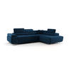 ECKSOFA EMILY mit Schlaffunktion Poso 05 Rechts - Dunkelblau, Textil (275/200cm) - Bedante