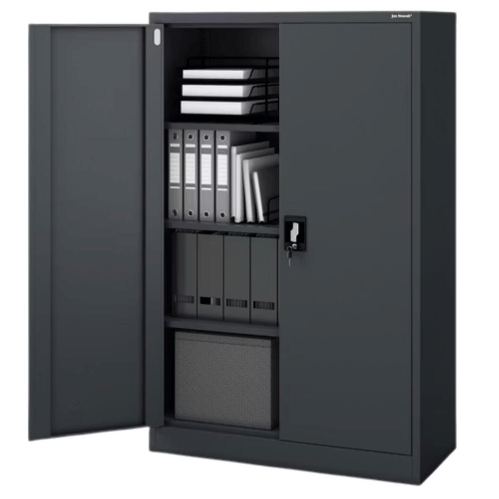 AKTENSCHRANK abschließbar KADO mit Flügeltüren 140x90x40cm Anthrazit - Anthrazit, Metall (90/140/40cm) - DELUKE