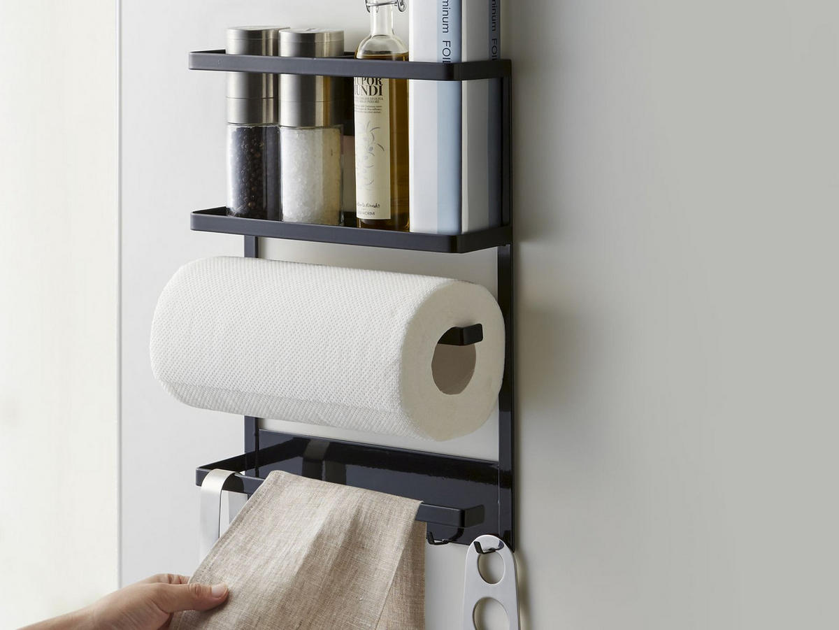 KÜCHENROLLENHALTER Tower schwarz 24/34/6 cm - Schwarz, Metall (24/34/6cm) - Yamazaki