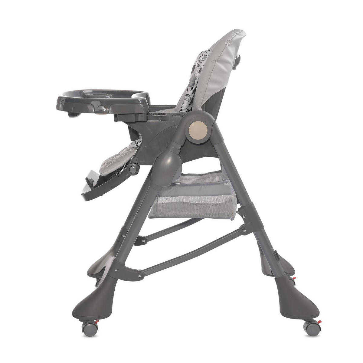 HOCHSTUHL Bellissimo klappbar hellgrau Räder, Korb, Liegeposition, Tablett - Grau, Kunststoff (57/108/88cm) - Lorelli