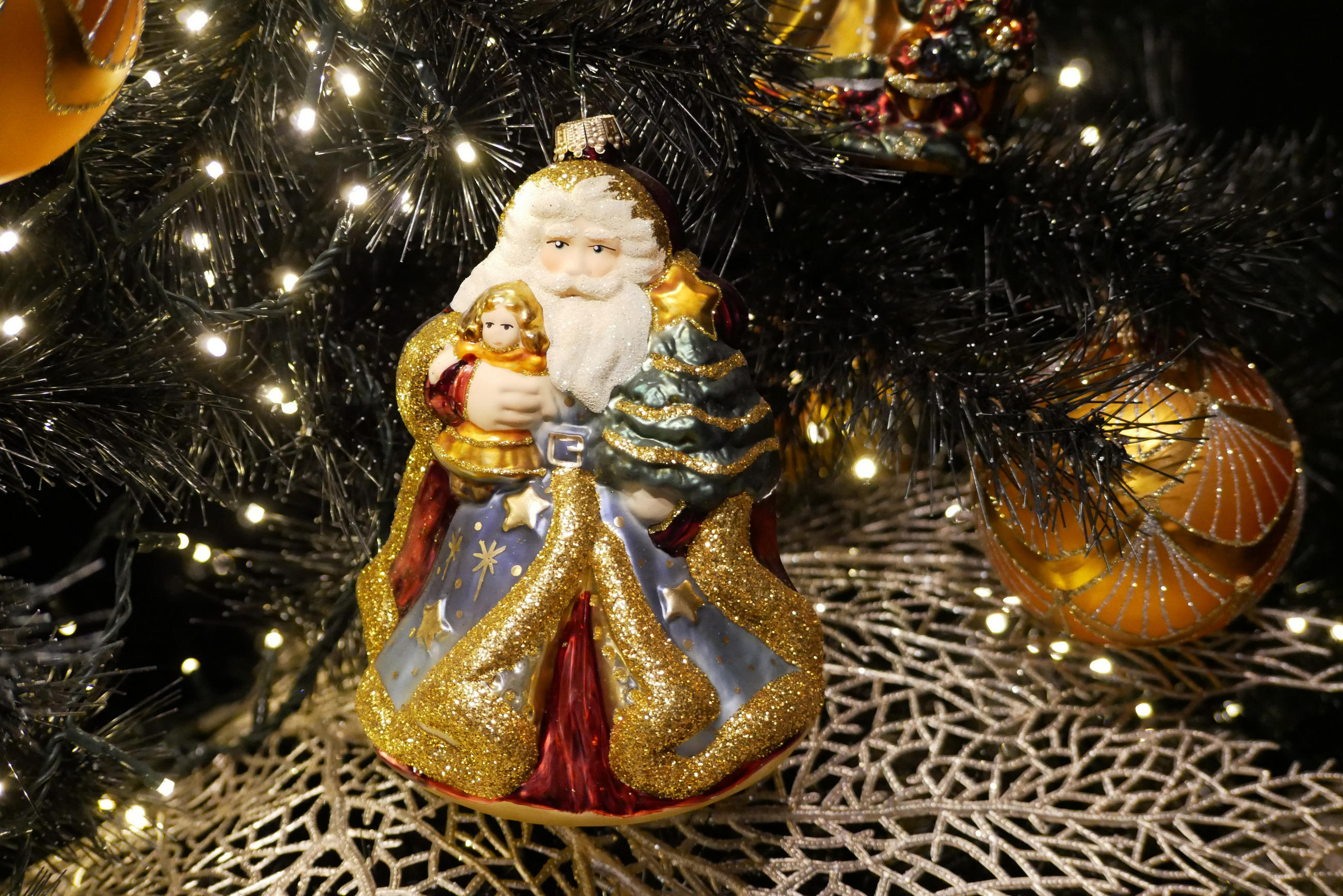 CHRISTBAUMSCHMUCK Santa Kinderträume Rot 20cm (Glas / 1 Stk.) - Rot, Glas (11/20/10cm) - Krebs Glas Lauscha